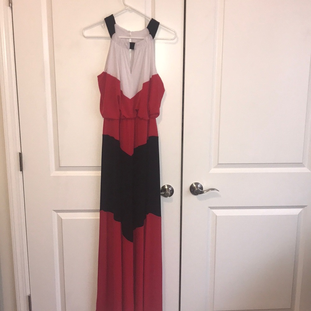 Red, white and black Maxi Dress